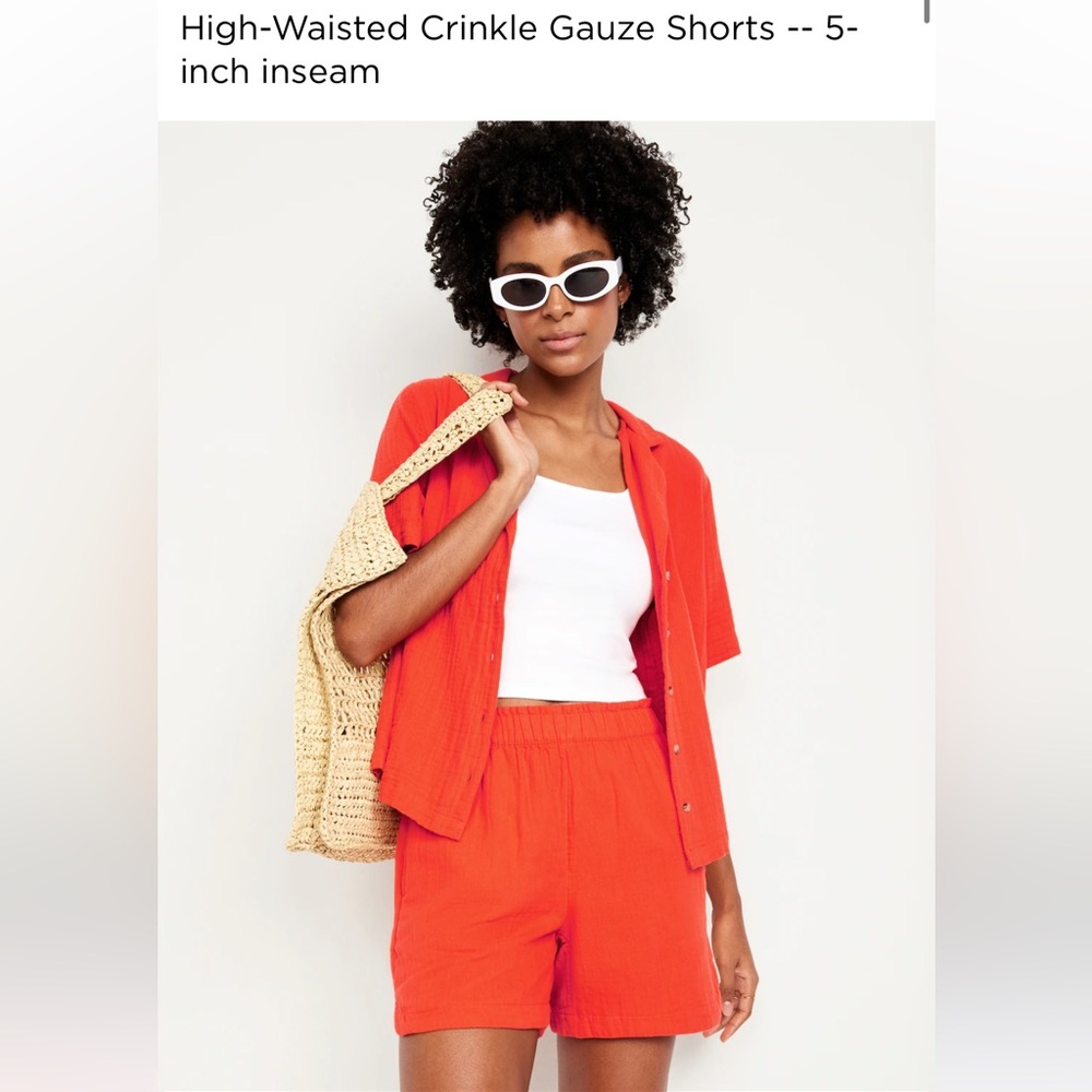 Old Navy High Waist Crinkle Gauze Shorts Size M NWT